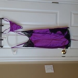 Purple and black baby doll lingerie